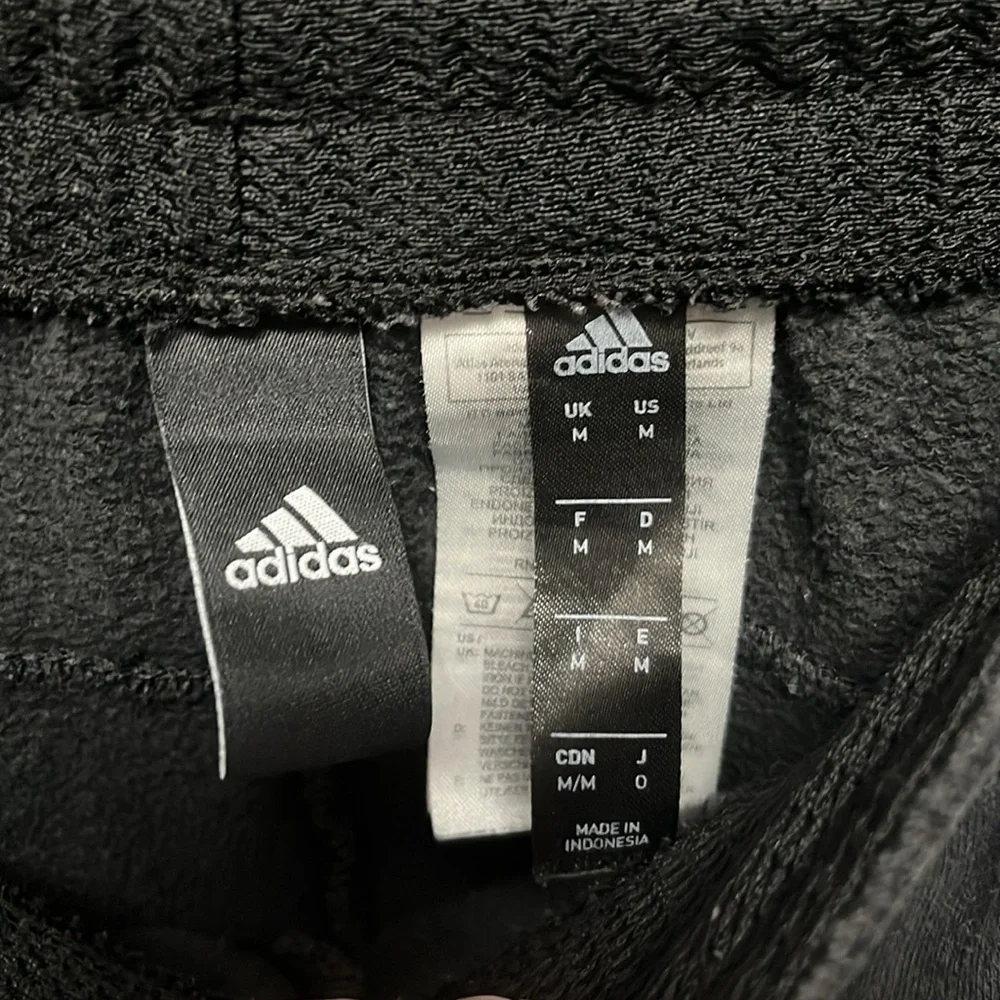 Adidas- black sweatpants with white logo